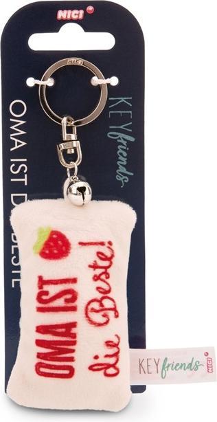 Produktbild Magni NICI Schlüsselanhänger Mini Plüschkissen Oma ist die Beste! mit Glöckchen 8cm
