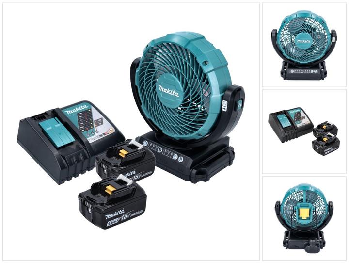 Actual product image Makita DCF 102 RT Battery Fan Fan 18 V 18 cm + 2x battery 5.0 Ah + charger