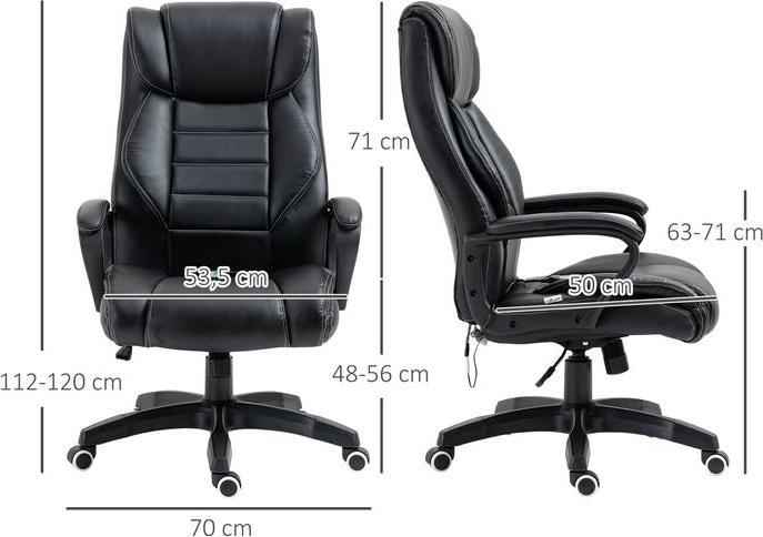 Immagine prodotto Swisshandel24 Poltrona da ufficio con massaggio poltrona ergonomica con 6 punti di vibrazione Sensazione di lino