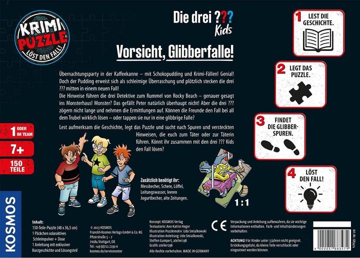 Produktbild Kosmos Krimi-Puzzle: Die drei??? Kids - Vorsicht, Glibberfalle! (150 Teile)