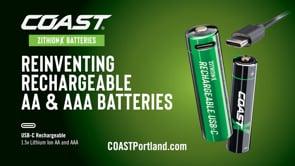 Actual product image Coast Zithion-X USB-C (4 pcs., AAA, 750 mAh)
