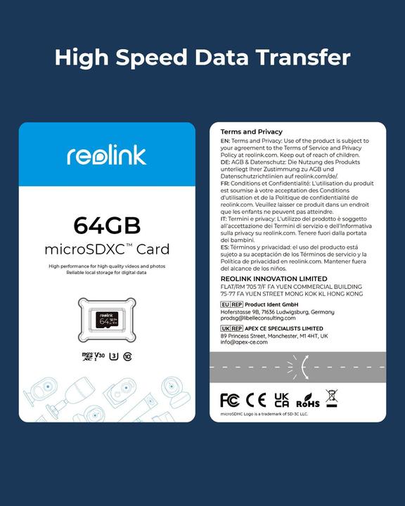 Actual product image Reolink Micro-SD Card (64 GB, microSDXC, U3, UHS-I)