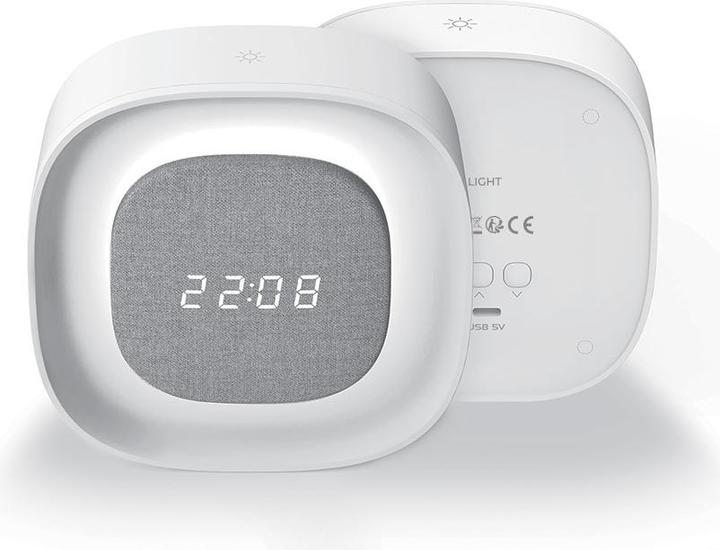 Actual product image Forever Light Alarm clock with Night Light LED PURE FNL-03 BJORN white square