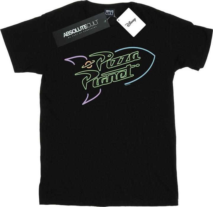 Actual product image Disney Womens/Ladies Toy Story Neon Pizza Planet Cotton Boyfriend T-Shirt (S)