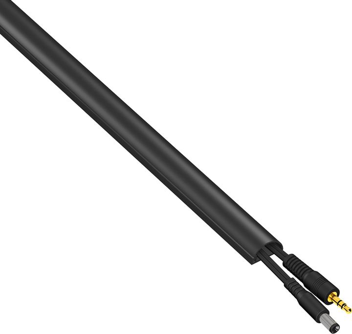 Immagine prodotto Steffen D-Line canalina per cavi semitonda 20x10mm 2m nero (Tubazione, 200 cm)