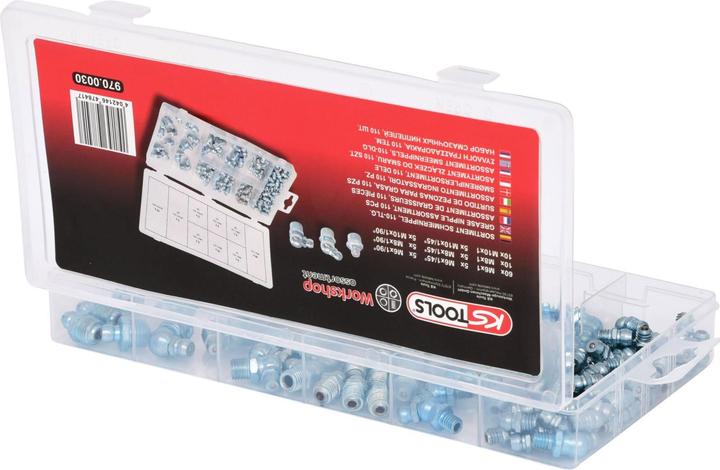 Produktbild KS Tools Sortiment Schmiernippel, M6-8-10x1,0, 110-tlg