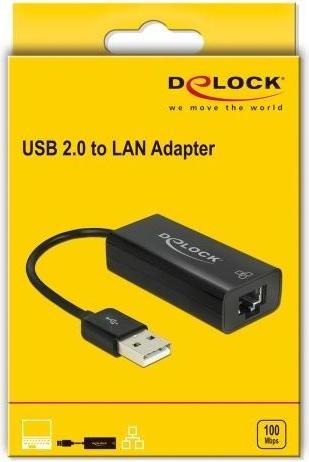 Actual product image Delock Adapter USB 2.0 > LAN 10/100 Mb/s (USB 2.0, RJ45 (1x))