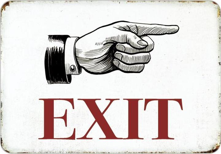 Blechschild Exit (16.5 x 11.5 cm)