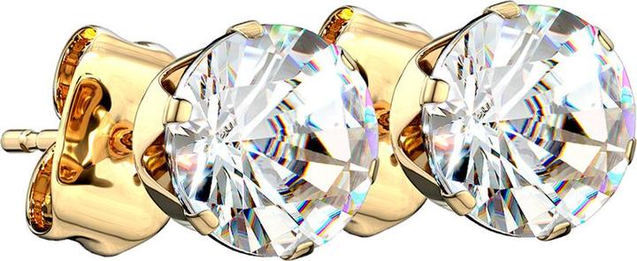 Actual product image Star Piercing Stud earrings gold plated with round crystal silver (Surgical steel 316L)