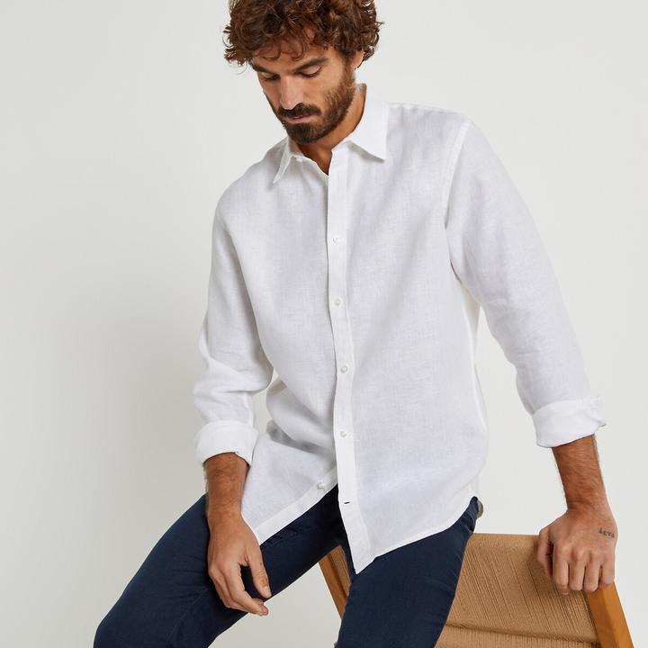 Image du produit La Redoute Collections Chemise droite en lin Signature à manches longues (XL)