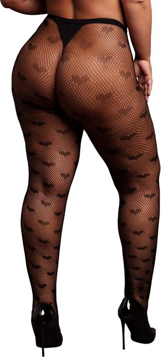 Actual product image Le Désir Heart Patterned Tights - Plus Size - Black