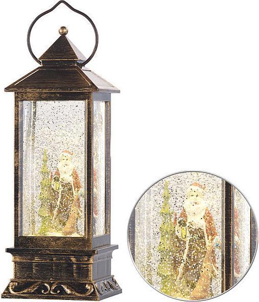 Image du produit Infactory Lanterne LED avec tourbillon de neige et Père Noël décoratif (1 x)