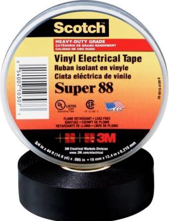 Actual product image 3M SUPER88-25X33 Insulating tape Scotch® Black (L x W) 33m x 25mm 1pc. (25 mm)