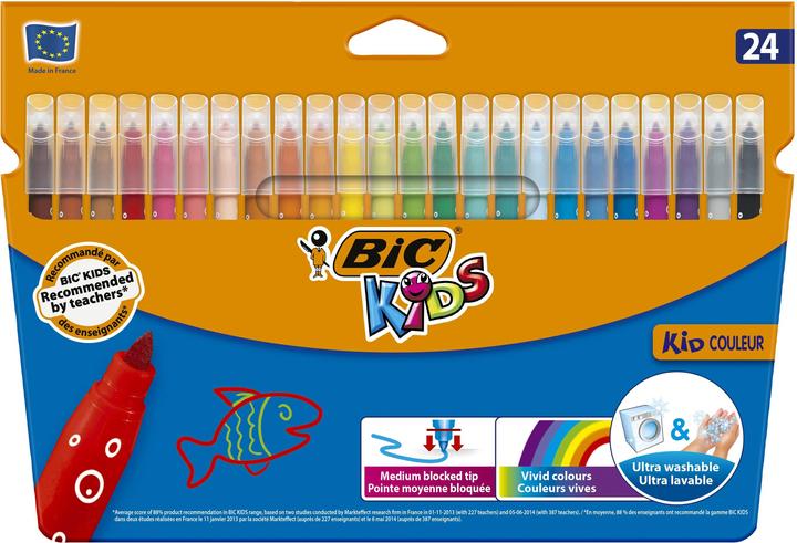 Image du produit Bic Kids Stylos à pointe en fibre Kid Couleur (Multicolore, 24 x)