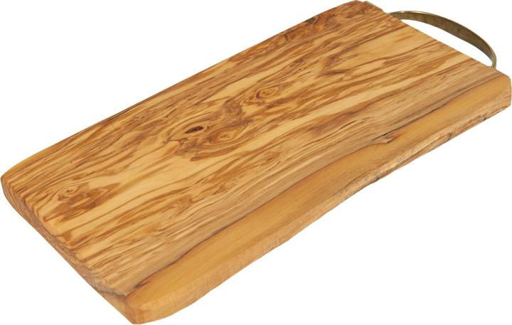 Actual product image Natura Punto Rectangular board 100% olive wood with brass handle, 30x16x2,4 cm