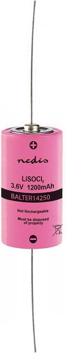 Actual product image Nedis Lithium thionyl chloride battery ER14250 3.60 V Lithium thionyl chloride ER14250 1200 mAh Quantity (1 pcs., 1/2 AA, 1200 mAh)
