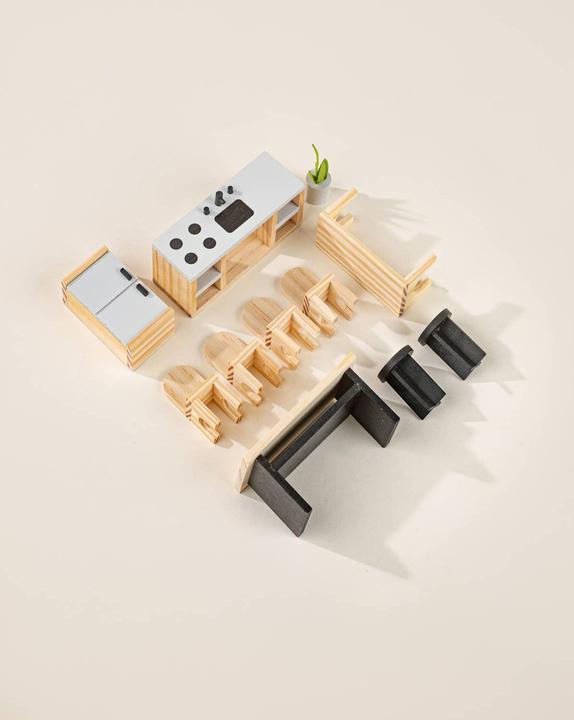 Immagine prodotto Coco Village Puppenhaus Küchenmöbel & Zubehör (12 Stück)