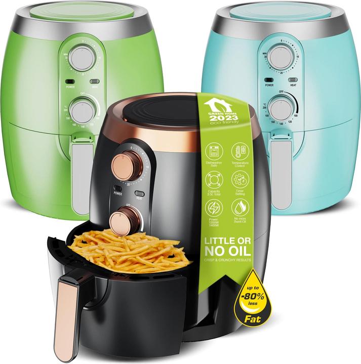 Actual product image TurboTronic By Z-Line Hot Air Deep Fryer Turquoise