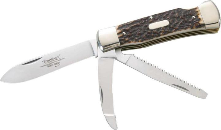 Produktbild Hartkopf-Solingen Jagdtaschenmesser, Hirschhorn, Klinge 1.4110 Stahl