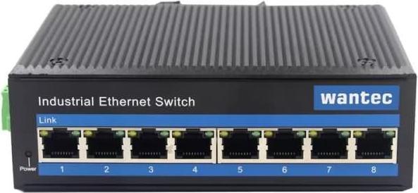 Wantec Switch Industrial PoE Ethernet für Hutschiene 8 Port (8 Ports)