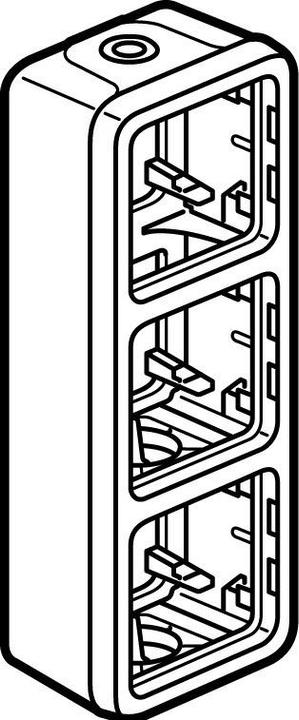 Produktbild Legrand Plexo55 Modular Gehäuse 3-fach senkrecht Feuchtraum Aufputz grau 069679