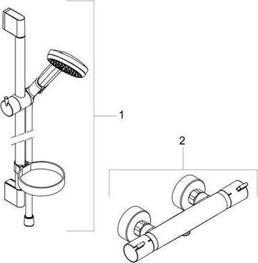 Produktbild hansgrohe HG Brausekombi CROMA 100 ECOSTAT COMFORT EcoSm Vers. Bsta Unica'C 900mm chrom
