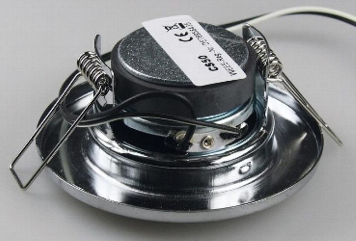 Actual product image König Design Ceiling Recessed Speaker "Mini" Halogen Look Ø 8 cm Recessed 6 cm chrome (1 pcs.)