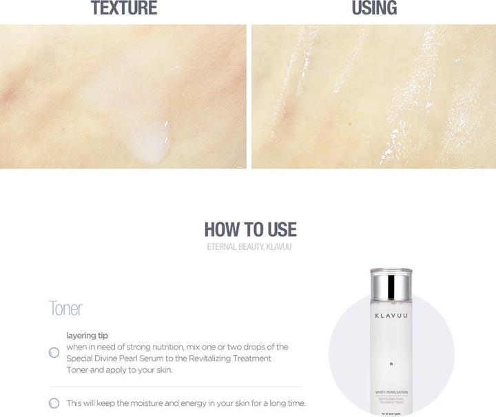Image du produit Klavuu Tonique de traitement revitalisant à la perle blanche (140 ml)