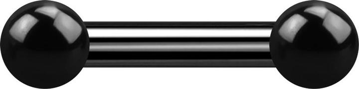 Star Piercing Barbell Innengewinde schwarz mit zwei Kugeln (ohne Messing, Chirurgenstahl 316L)
