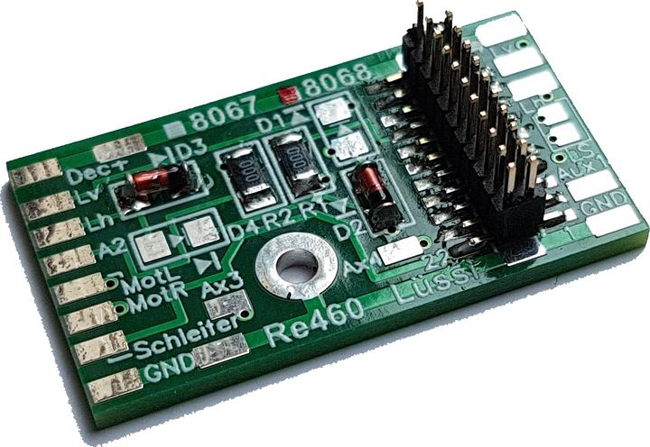 Produktbild Lüssi Decoder-Adapter für Märklin Re 460, 21MTC, für Umbau auf LED mit 8086