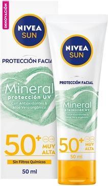 Produktbild NIVEA SUN FACIAL MINERAL protección UV SPF50+ 50 ml (Sonnencreme, SPF 50, 50 ml)