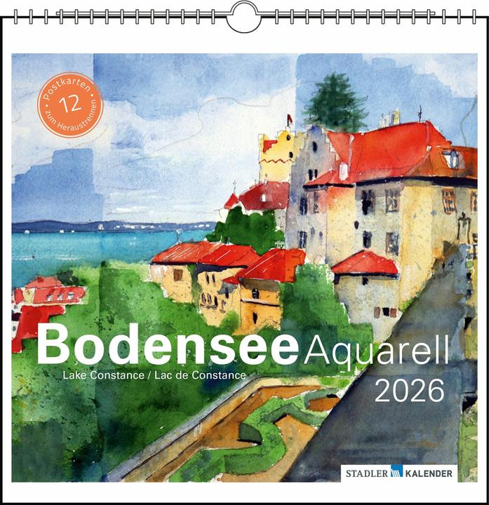 Actual product image Bodensee Aquarell 2026 (17 x 17 cm, Hardcover, English, French)