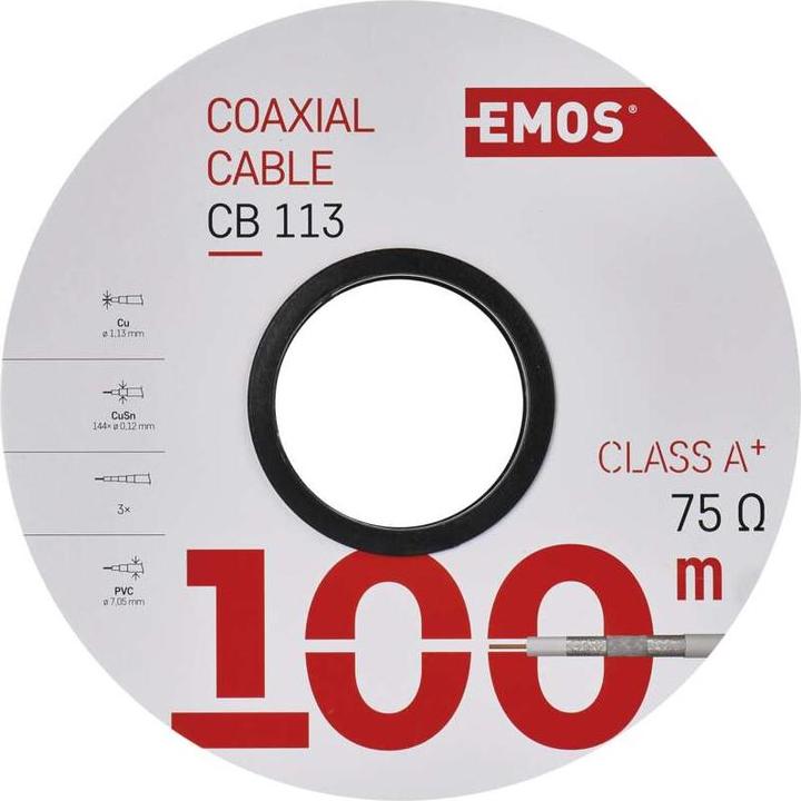 Produktbild Emos Koaxialkabel CB113, 100m (Antennendose)