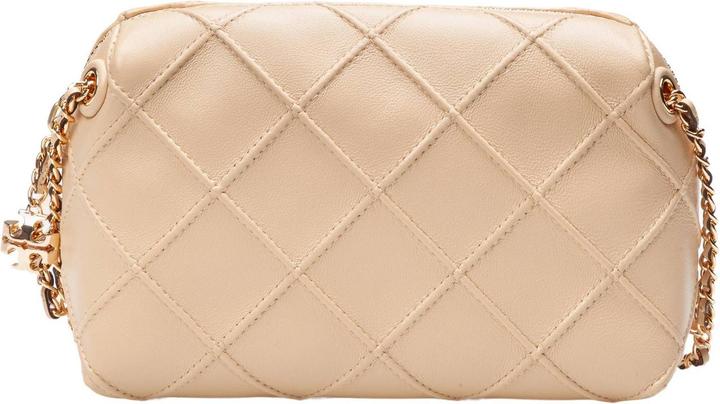 Tory Burch borsa crossbody fleming small in pelle trapuntata colore vaniglia