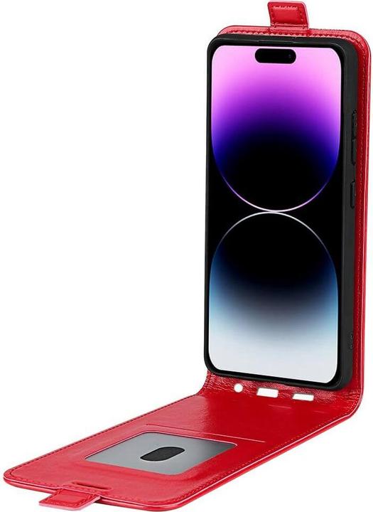 Actual product image Cover-Discount iPhone 15 Pro - Classic Flip Case vertical red (Apple iPhone 15 Pro)