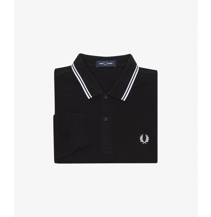 Actual product image Fred Perry Twin Tipped Polo Long Sleeve black (M)