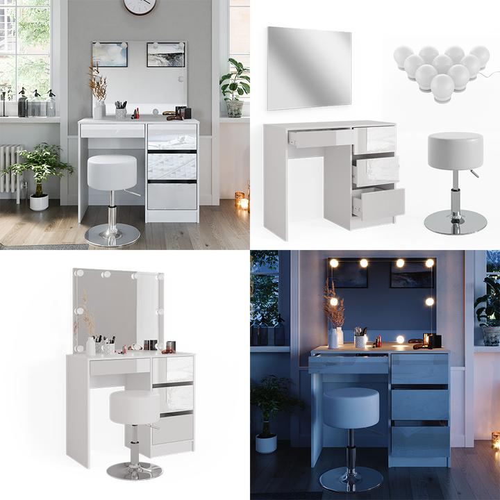Image du produit Vicco Sherry avec tabouret et éclairage (90 x 40 x 75 cm)