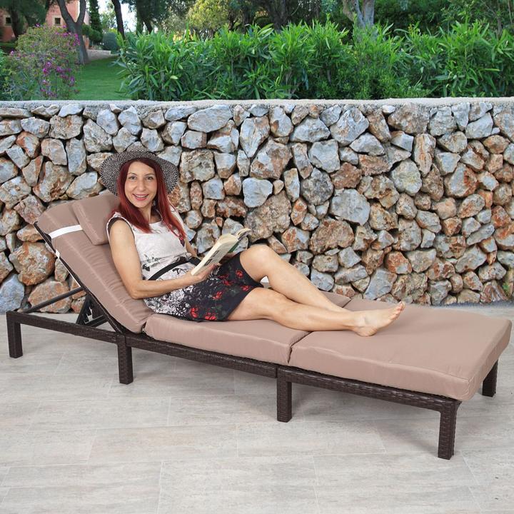Actual product image JOHN316 Rattan Liegestuhl (198 cm)