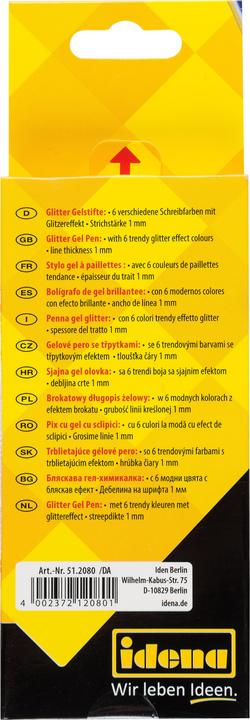 Produktbild Idena Glitter Gel Pen 6er (Mehrfarbig, 6 x)