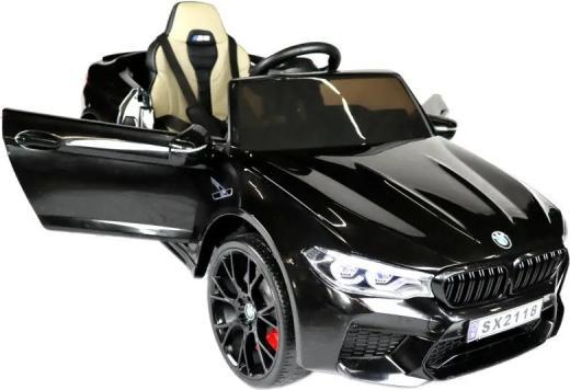 Immagine prodotto Es-toys Auto elettrica per bambini "BMW M5" - con licenza - batteria 24V, MP3, sedile in pelle + EVA - nero (24 V)