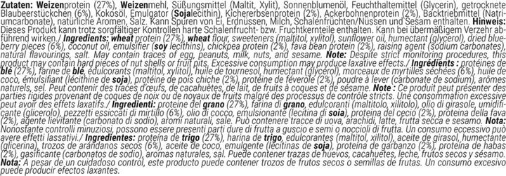 Nutritional values and ingredients Foodspring Vegan Protein Cookie (Blueberry cheesecake, 12 pcs., 600 g)
