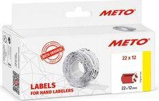 Immagine prodotto METO Etichette prestampate per etichettatrici di prezzi, 22 x 12 mm rosso fluoro, adatte a Basic S, 1