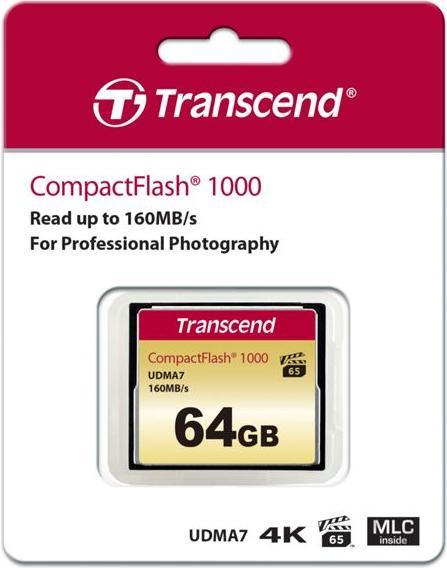Produktbild Transcend 64GB Compact Flash Card 1000x (64 GB, CF)