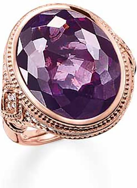 Produktbild Thomas Sabo Ring violett Zirkonia rosè vergoldet TR2032-416-13 (54, 925 Silber)