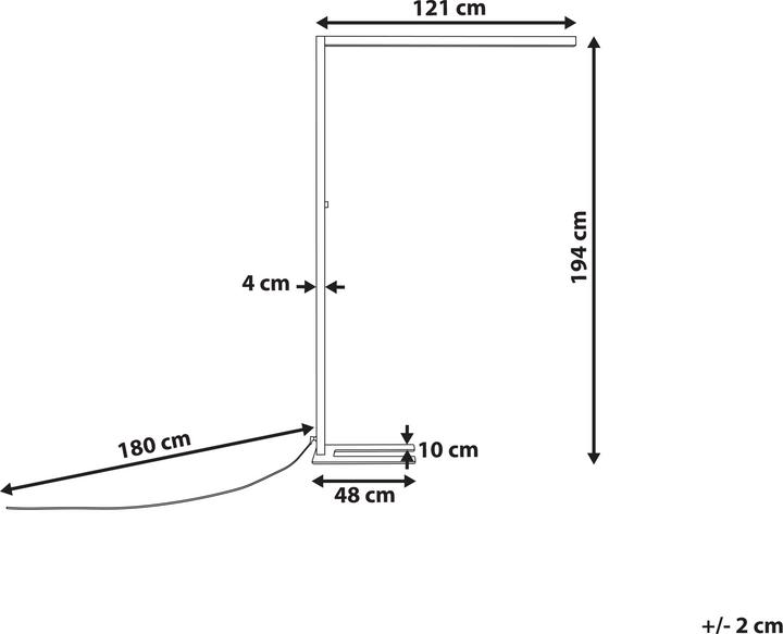 Actual product image Beliani Floor lamp LED metal silver 194 cm rectangular SAGITTA (11200 lm)