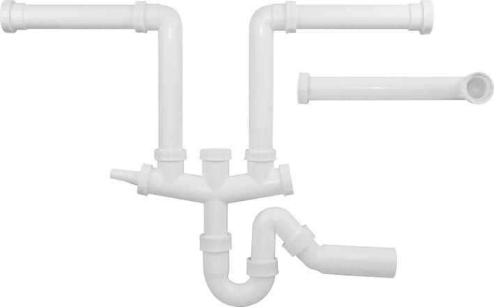 Actual product image Blanco Basin connection with siphon 2x 3 1/2" or 1x 1 1/2" 225087 (Tube siphon, 1 1/2“)