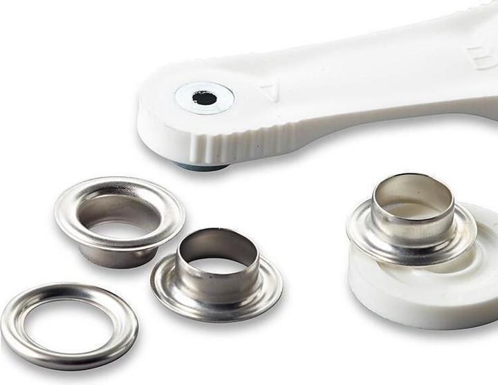 Immagine prodotto Prym Occhielli + dischi, argento 8 mm, confezione da 200 pezzi.