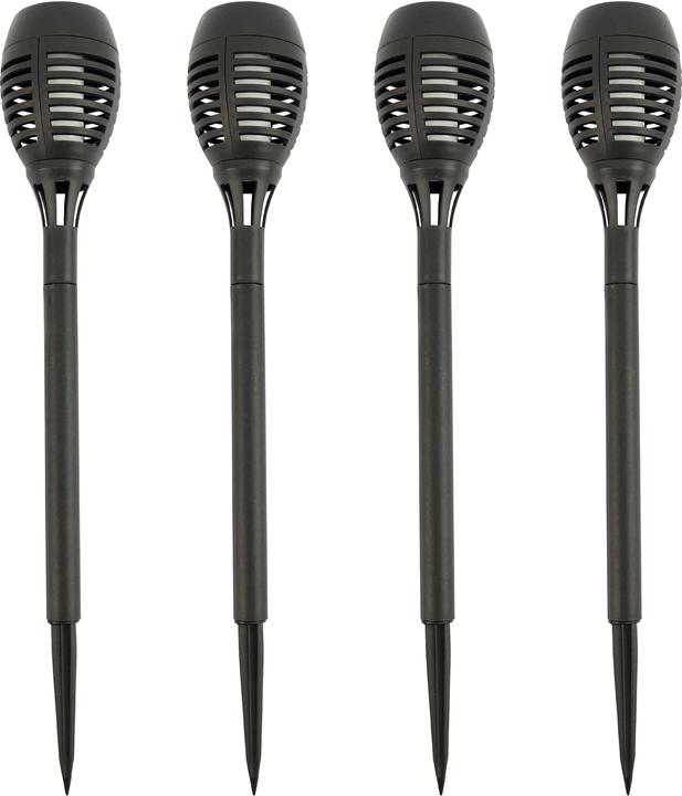 Produktbild Grundig Solar-Gartenleuchte 12 LEDs, 480 mm, mit Flammeneffekt, 4 Stück