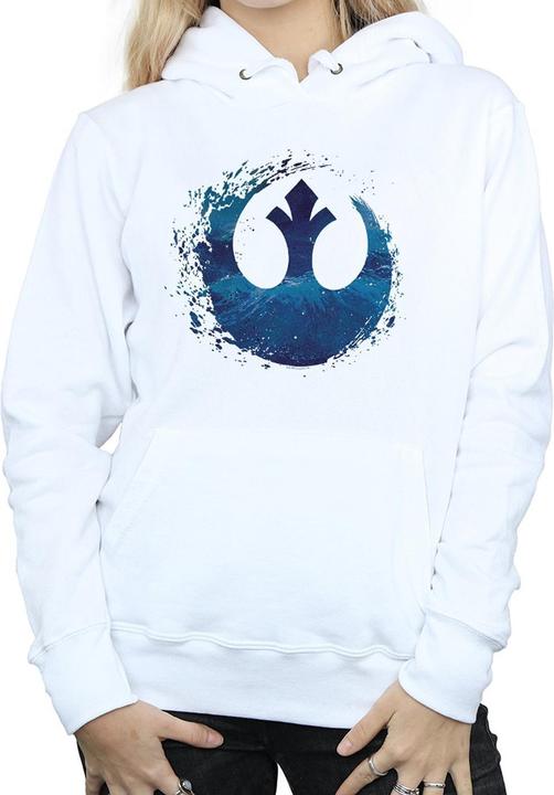 Actual product image Star Wars Womens/Ladies The Rise Of Skywalker Resistance Symbol Wave Hoodie (XXL)