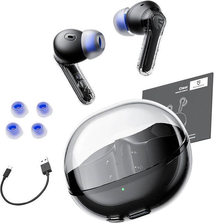 Actual product image Soundpeats Earphones Clear (black) (ANC, 7 h, Wireless)